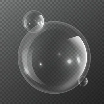 Bubble molecules. Macro fresh bubbly nature realistic transparency pure water or Stock Illustration