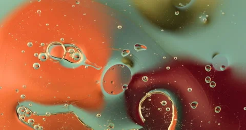 Bubble oil on water background Video stock 150237211