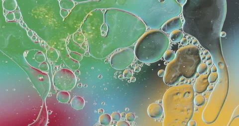 Bubble oil on water background Video stock 150237438