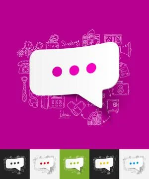 Bubble paper sticker with hand drawn elements Illustrazione stock