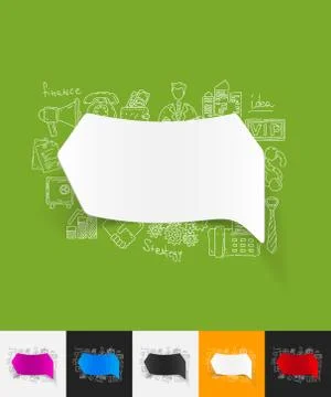 Bubble paper sticker with hand drawn elements Illustrazione stock