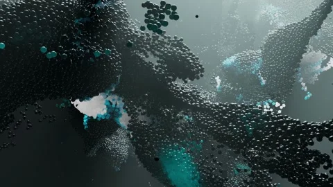 Bubble particles dance in mesmerizing 3D rotation Stock Footage 297287639