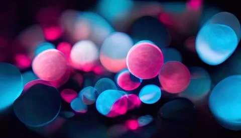 Bubble pattern neon background blur color circles Stock Illustration