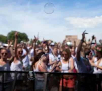 Bubble with people in the background Stock Photos