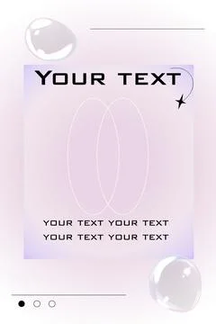 Bubble poster. Transparent realistic soap spheres, empty copy space for text Stock Illustration