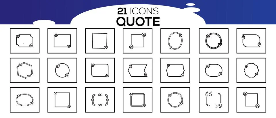 Bubble quotation, comment, message borders. Vector quote boxes, banners. Illustration