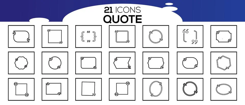 Bubble quotation, comment, message borders. Vector quote boxes, banners. Illustration