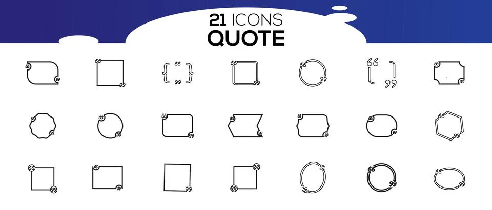 Bubble quotation, comment, message borders. Vector quote boxes, banners. Stock Illustration