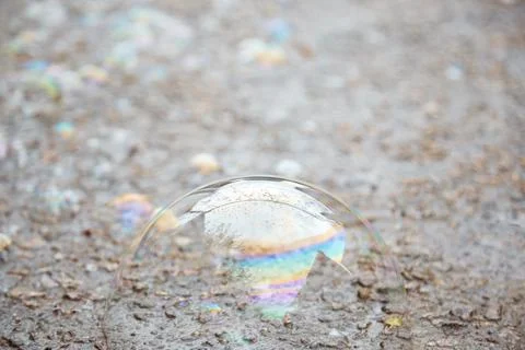 Bubble with rainbow reflection. Minority equality hope concept. LGBTQ sigh Foto stock