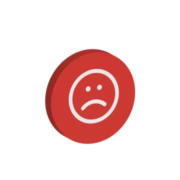 Bubble sad symbol red icon talk balloon  Stock Illustration