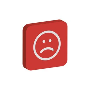 Bubble sad symbol red icon talk balloon Stock Illustration