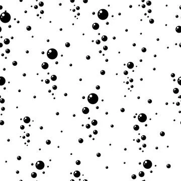 Bubble seamless pattern white black color Illustrazione stock