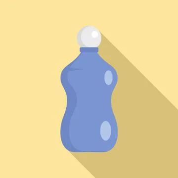 Bubble shampoo bottle icon, flat style Stock Illustration