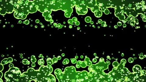 Bubble Shapes and Star Background Animation - Loop Green Stock Footage 71550564