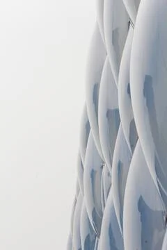 Bubble shapes applied to a transparent building facade, close-up Stock Photos