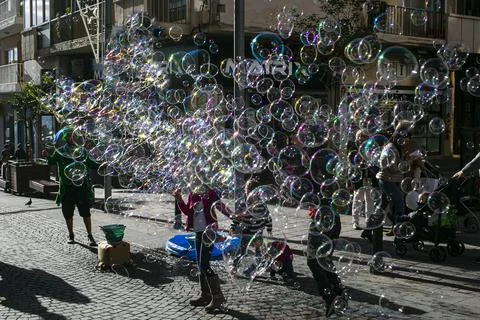 Bubble show Malta Stock Photos