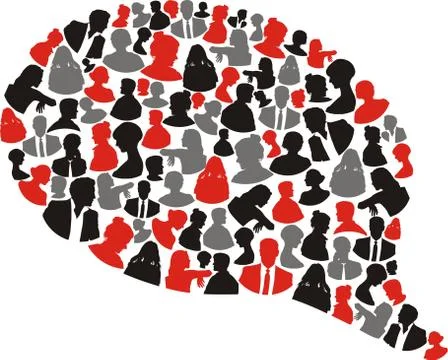 Bubble up of silhouettes of people Stock Illustration
