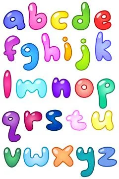 Bubble small letters Stock Illustration