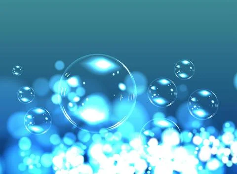 Bubble soap background Bubble soap background. Blue nature vector illustra... Stock Photos