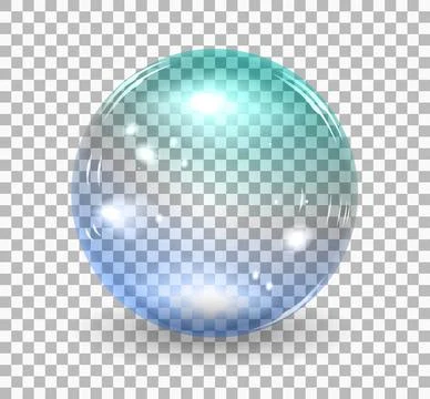Bubble soap Transparent soap bubble. Vector realistic illustration on chec... Stock Photos
