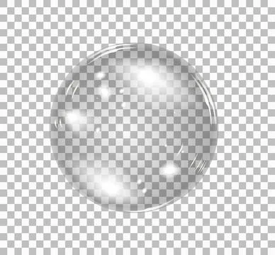 Bubble soap Transparent soap bubble. Vector realistic illustration on chec... Stock Photos