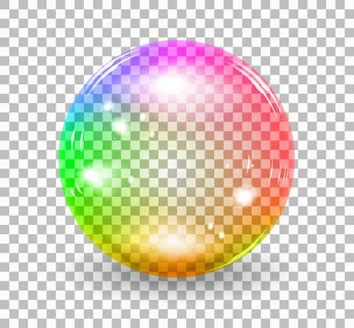Bubble soap Transparent soap bubble. Vector realistic illustration on chec... Stock Photos