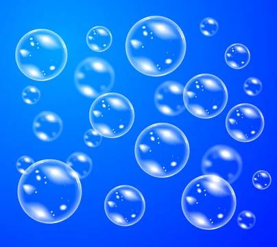 Bubble soap vector Transparent soap bubble. Vector realistic illustration ... Stock Photos