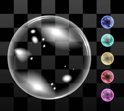 Bubble soap vector Transparent soap bubble. Vector realistic illustration ... Stock Photos