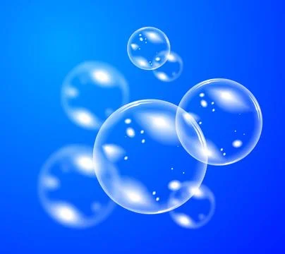Bubble soap vector Transparent soap bubble. Vector realistic illustration ... Stock Photos