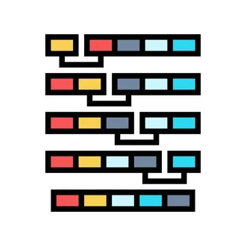 Bubble sort algorithm color icon vector illustration イラスト素材
