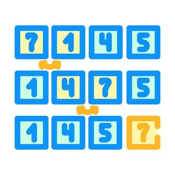 Bubble sort algorithm color icon vector illustration Illustrazione stock