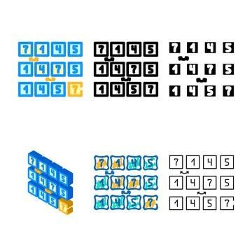 Bubble sort algorithm color icon edition vector 스톡 일러스트