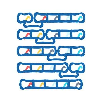 Bubble sort algorithm icon doodle illustration Stock Illustration