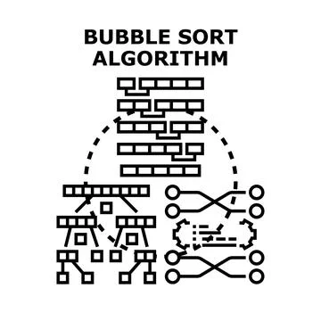 Bubble sort algorithm processing data structure concept イラスト素材