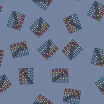 Bubble sort algorithm vector seamless pattern イラスト素材