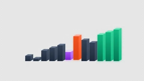 Bubble Sort Algorithm Visualization, Alpha Channel, 3D Bar Graph Data Structure 스톡 동영상 347069297