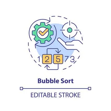 Bubble sort method multi color concept icon イラスト素材