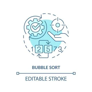 Bubble sort method soft blue concept icon Illustrazione stock