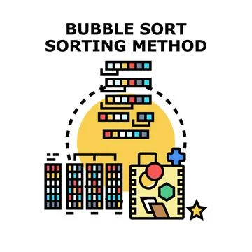Bubble sort sorting method algorithm process illustration Illustrazione stock
