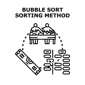 Bubble sort sorting method algorithm concept Stock-Illustration