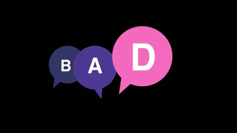 Bubble space frequently asked Bad text banner animation. Computer with icons mot Video stock 318463213