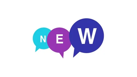 Bubble space frequently asked New text banner animation. Computer with icons mot Stock Footage 318521159