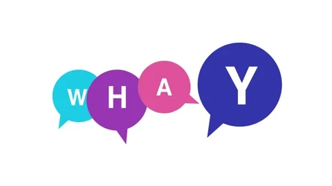 Bubble space frequently asked why text banner animation. Computer with icons mot Stock Footage 318521178