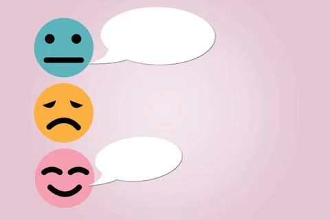 Bubble speak of Symbol face customer feedback mood Stock Illustration