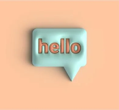 Bubble speech 3d icon on pink background. Stock Illustration