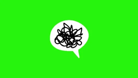 Bubble speech animation on green background 库存影片 334418194
