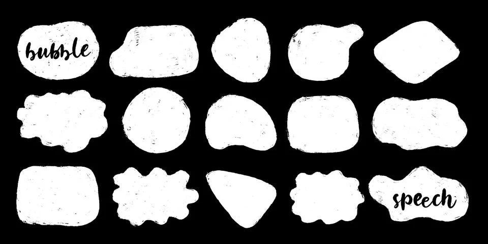 Bubble speech collection communicate. Hand drawn doodle. Stock Illustration