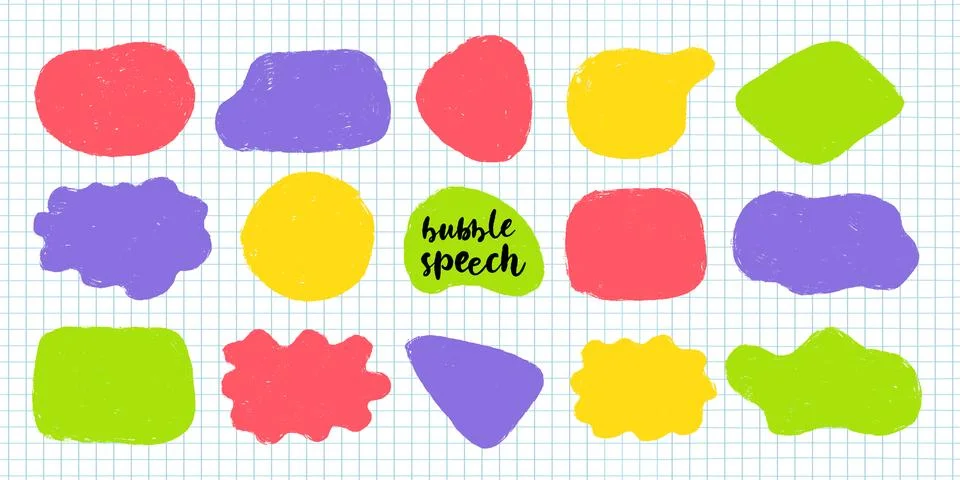 Bubble speech collection communicate. Hand drawn doodle. Stock Illustration