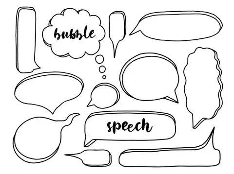 Bubble speech collection. Communication design. Social ballon comment. Stock Illustration
