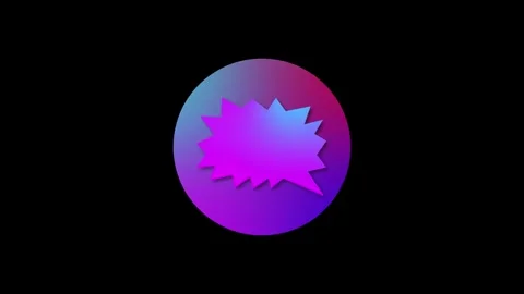 Bubble speech icon simple shape circle animation black background Stock Footage 279367573